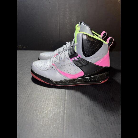 Nike Air Jordan Flight 45 High Grey Lime 616816-037 Sz 10 - Picture 5 of 9